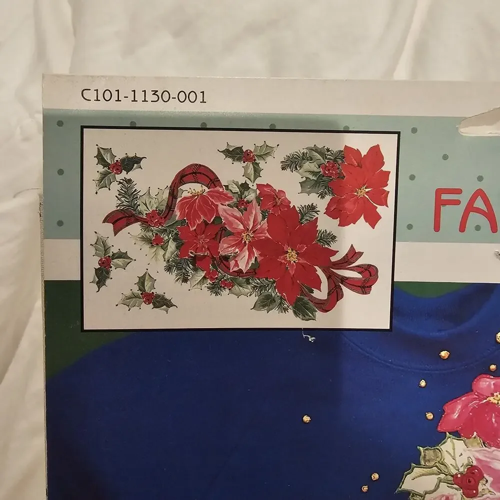 Daisy Kingdom Vintage Christmas Appliqué No Sew Fabric Cut Out Tartan Floral